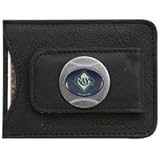 Tampa Bay Rays Black Leather Money Clip with Cardholder