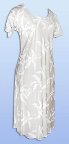 Wedding White Hawaiian Aloha Cap Sleeve Short Tank Dress