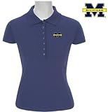 NCAA Michigan Wolverines Ladies Navy Remarkable Short Sleeve Polo
