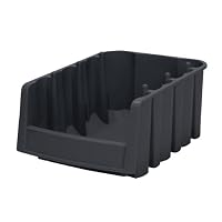 Akro-Mils 30776 Economy Stacking Nesting Plastic Storage Bin, 17-7/8-Inch Long by 6-5/8-Inch Wide by 7-Inch High, Black, Case of 10
