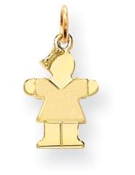14k Yellow Gold Mini Girl Charm