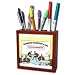 Londons Times Funny Holidays Cartoons - Turkeys at a Vegetarian Restaurant - Tile Pen Holders-5 inch tile pen holder
