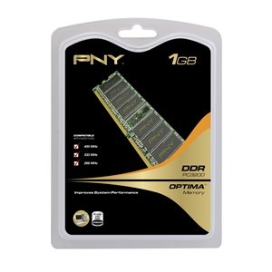 PNY OPTIMA 1GB  DDR 400 MHz PC3200  Desktop DIMM Memory Module MD1024SD1-400