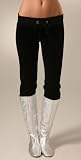 JUICY COUTURE Velour - Juicy Couture Basic Velour Elastic Hem Skinny Pants BLACK (2007 Arrival)