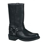 HARNESS BOOT, Mens Black Leather Calf Boot by Demonia by Shoes EHH