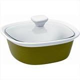 Corningware 1.5qt Casserole W/Cover Etch Green