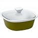Corningware 1.5qt Casserole W/Cover Etch Green