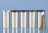 Vorratsdose Kaffeepads tr matt steel trans., 16,7cm