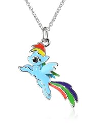 My Little Pony Girls Fine Silver Plated Rainbow Dash Pendant Necklace, 18"
