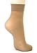 ililily 5 Or 10 Pairs 20D Sheer Ankle High Tights Hosiery Socks (Dark Beige - 5)
