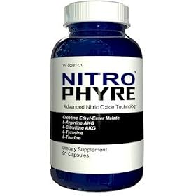NitroPhyre - 90 Capsules 1000mg Advanced Nitric Oxide NO2 Muscle Technology Hemodilator