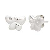 Sterling Silver Children's Butterfly Button Earrings