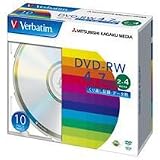 三菱化学メディア DVD-RW 4.7GB PCデータ用 4倍速対応 10枚スリムケース入り シルバーディスク DHW47Y10V1