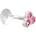 Sterling Silver 925 Pink Trio Cubic Zirconia Tragus Earring Stud