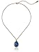 1928 Jewelry Gold-Tone Blue Indicolite Oval Adjustable Pendant Necklace, 16