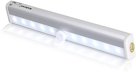 WOlife Stick-on Anywhere Battery Powered Closet Night Light Portable 10 Led Wireless Motion Sensing Lights for Cabinet, Drawer, Bar, Attics, Garages, Car, Sheds, Storage Room