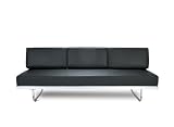 Le Corbusier Sofa Bed LC5. Black. 45-day, Money-back Guarantee. 100% Italian Leather. New!