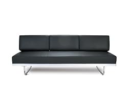 Le Corbusier Sofa Bed LC5. Black. 45-day, Money-back Guarantee. 100% Italian Leather. New!
