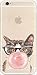 DECO FAIRY Compatible with iPhone XR, Cartoon Cute Animated Anime Cat Chewing Blowing Big Pink Bubble Gum Transparent Translucent Flexible Silicone Cover Case