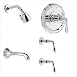 Classic Complete Shower Kit 13 Finish / Handle Type: Brushed Nickel / Curved