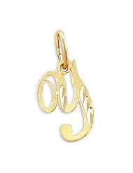 14k Yellow Gold Initial Letter "Y" Pendant