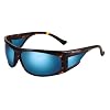 Bolle Spinner Sunglasses, Satin Dark Tortoise with Polarized Off Shore Blue Lens