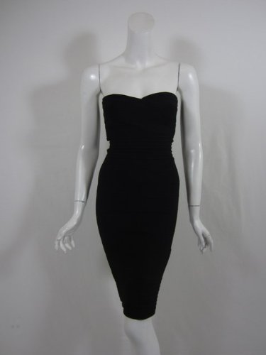 Herve Leger womens strapless bandage style cocktail dress