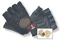 Hatch Mesh-Back Fingerless Gloves, Black, Medium