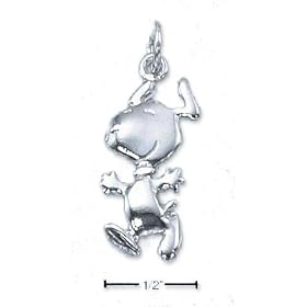 Sterling Silver Peanuts Jumping Snoopy Charm