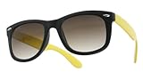 Neon Retro Wayfarer Sunglasses [2793] - Black / Neon Yellow Arm