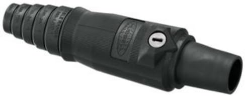 Hubbell Wiring Systems HBL400FBK TPE Single Pole Female Plug, 400 Amp, 600VAC/250VDC, 2/0-4/0 Cable Size, Black