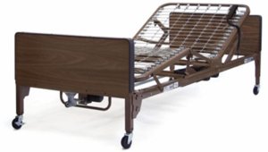 WhisperLite II Full-Electric Homecare Bed with Innerspring Mattress and Head Half Rails