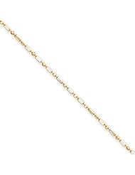 14k Yellow Gold & Rhodium 16in 1.5mm Beaded D/C Pendant Necklace Chain