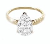 EGL Certified 5.01ct H/IF Pear Cut Diamond Engagement Ring in 18ct Solid Yellow Gold