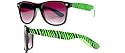 New Wave RETRO NEON Sonnenbrille WayfarerStyle Zebra Grün