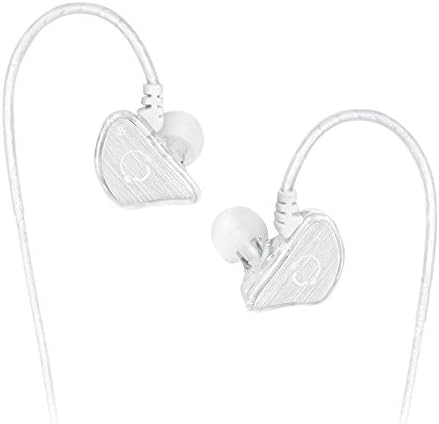 YIFAFESU In-Ear headset transparent Sweatproof Sport Workout Earbuds Earphones Noise Isolating headphone earbuds with microphone (Q3-white)