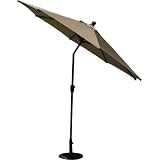 Ace Evert Market Umbrella, Push Button Tilt, 9 ft, Polyester, Khaki