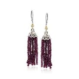 74.00 ct. t.w. Garnet Tassel Earrings In Two-Tone