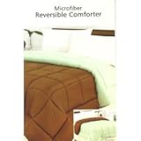 Microfiber Reversible Comforter Twin Size Brown Green