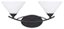 Canarm IVL293A02ORB Sawyer 2-Light Wall Mount with Flat Opal Glass Shades, Oil Rubbed Bronze