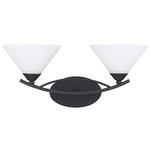 Canarm IVL293A02ORB Sawyer 2-Light Wall Mount with Flat Opal Glass Shades, Oil Rubbed... by Canarm