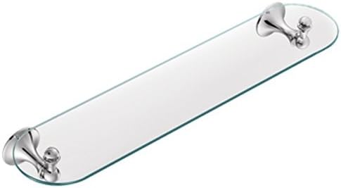 Bathroom Metal and Glass Contemporary Style Sturdy and Stylish Chrome Finish Wall Mounted Toiletries Storage Shelf