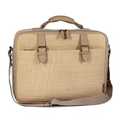 SUSHI safari lodge Laptoptasche im Colonialstil. Korbaehnliches Geflecht mit Echtlederbesaetzen. Bis