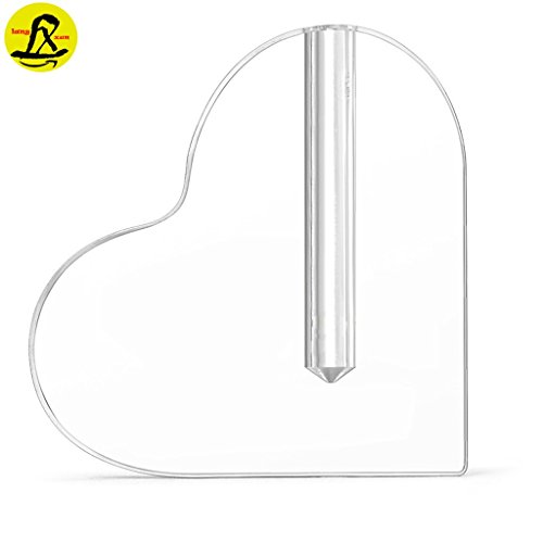Langxun 24k Gold Long Stem Rose Heart-shaped Display Stand - Acrylic