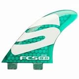 FCS S-25 Medium Simon Anderson Performance Core Surfboard Quad Fin Set - Green/White