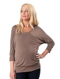 Motherhood Maternity: 3/4 Sleeve Scoop Neck Banded Bottom Maternity T Shirt