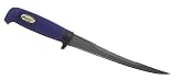 Finnisches Filiermesser, beschichtete Klinge, Rückensäge, Kautschukgriff, Kunststoffscheide