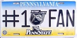 Penn State #1 Fan License Plate
