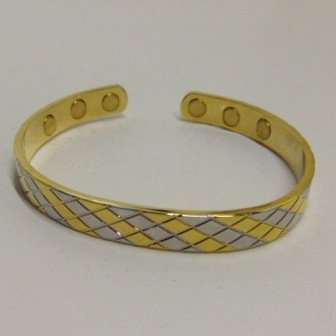 Solid Copper Magnetic Bangle Silver and Gold Plated