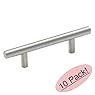 Cosmas 305-030SN Satin Nickel Cabinet Hardware Euro Style Bar Handle Pull - 3" Hole Centers, 5-3/8" Overall Length - 10 Pack